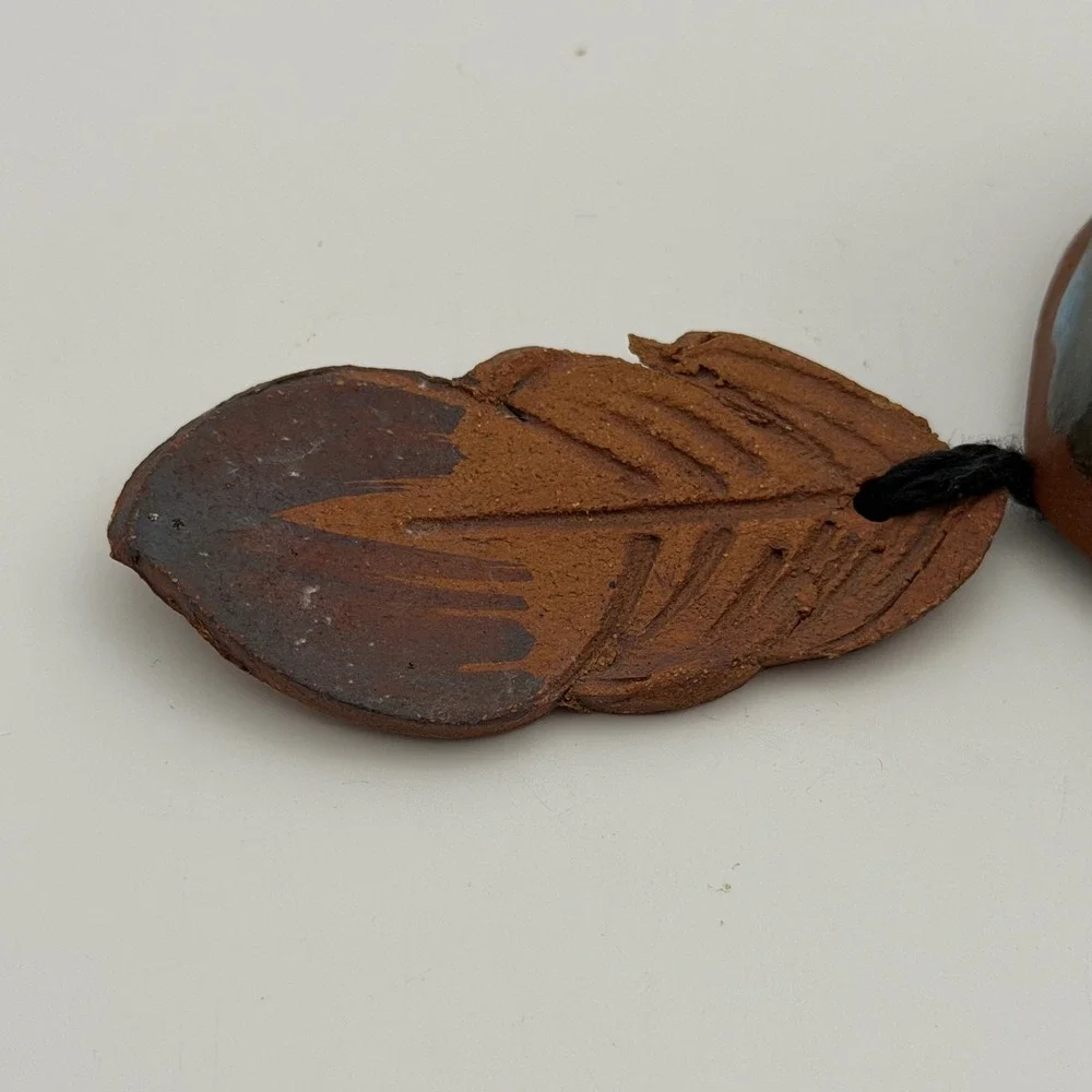 Southwestern Pueblo Clay Bell Ornament Terracotta Feather‎ Native Style Decor